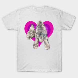 Adorable 'bunny butt' painting on a vibrant heart! T-Shirt